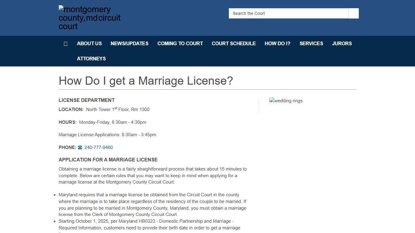 How Do I Get a Marriage License? - Montgomery County, MD Circuit Court